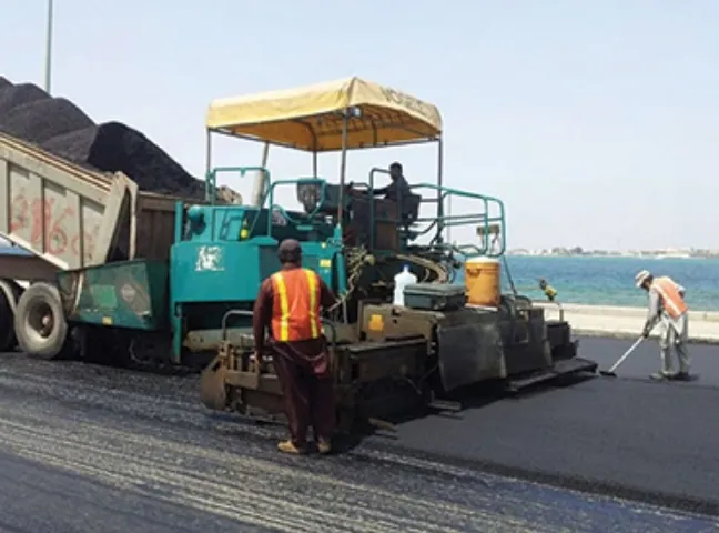 Asphalt paving works